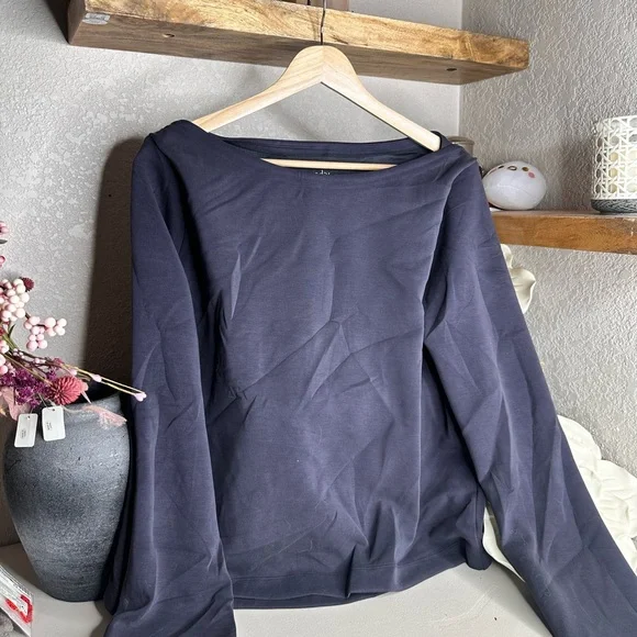 ADAY Getaway Boat Neck Blouse • Midnight Blue • Sz M • $178 - Picture 5 of 7